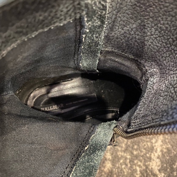 Leather black ankle boots. Pull and Bear brand, size 5 1/2-6. - Picture 6 of 9